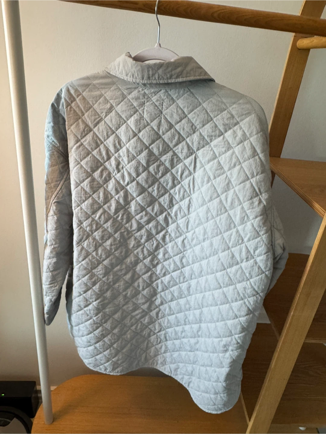 H&M Quilted Shirt Jacket - Light Blue - Size L - photo 3