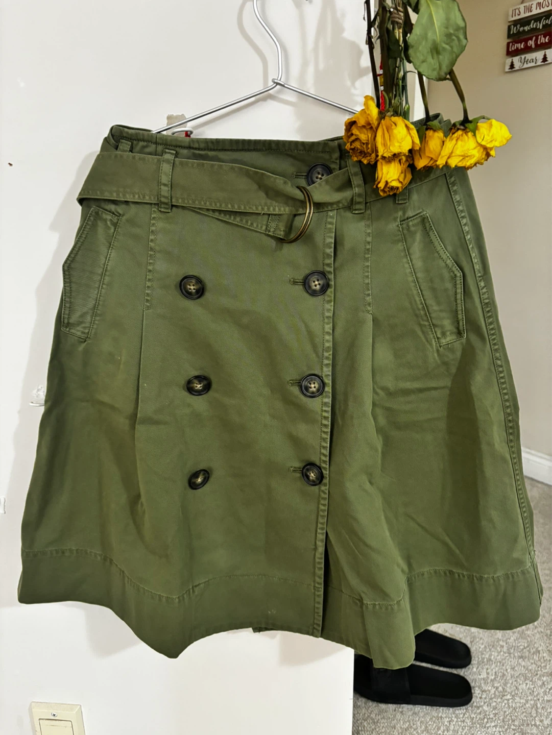 Green Utility Skirt with Belt