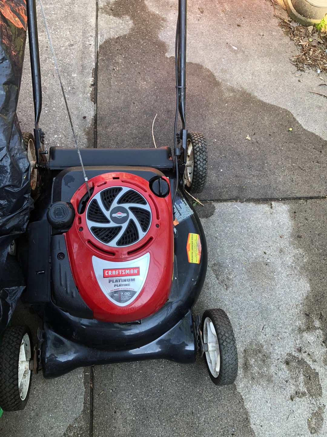 Craftsman platinum 7HP mower with rear bag