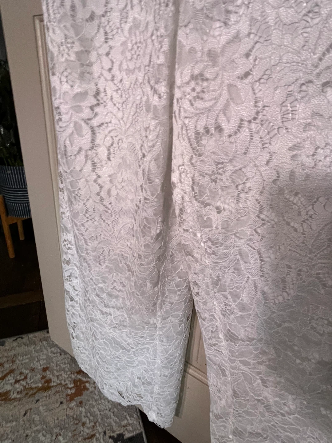 White Lace Halter Jumpsuit Size 14 - photo 4