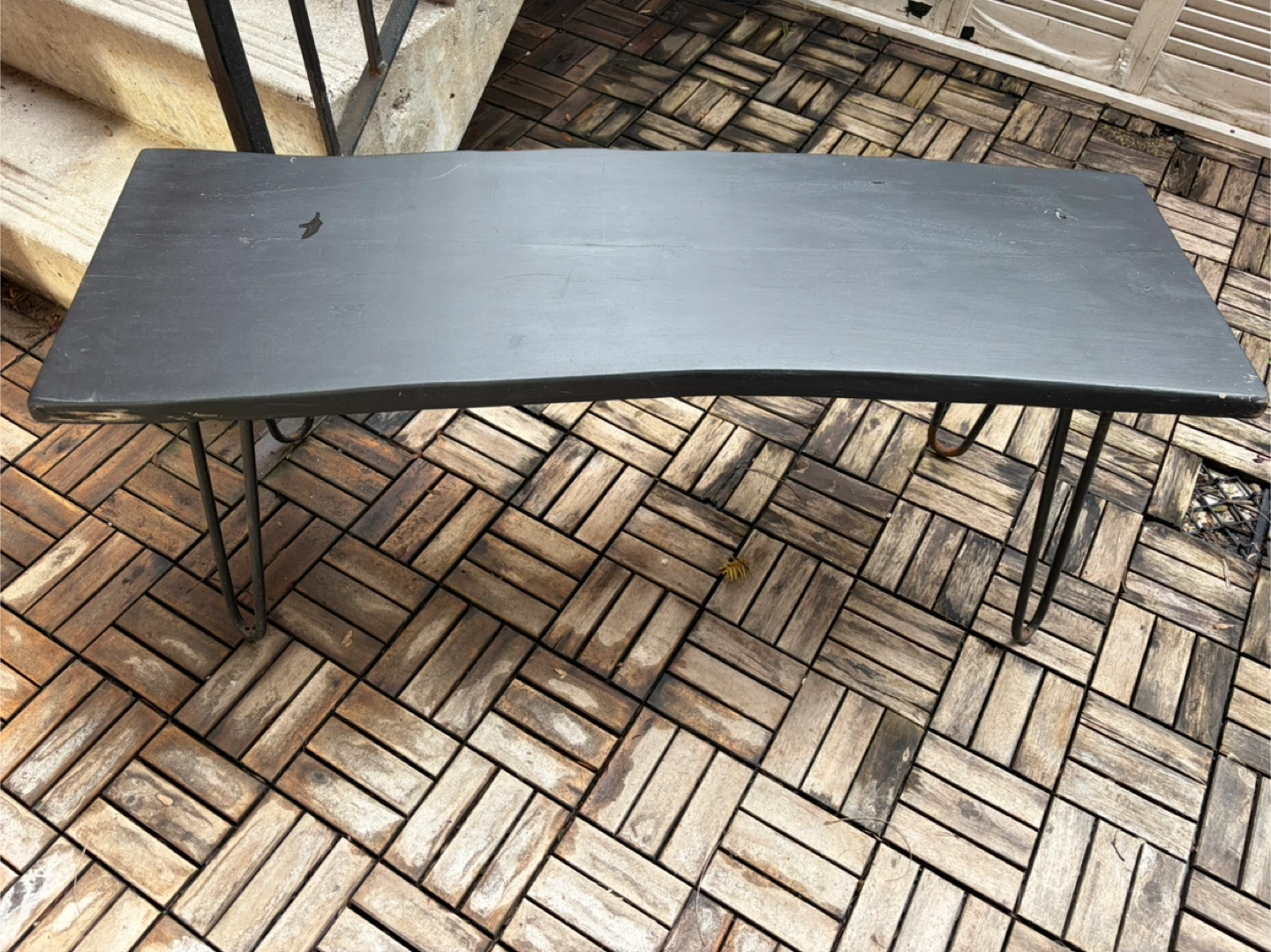 Solid Wood Live Edge Bench with Hairpin Legs