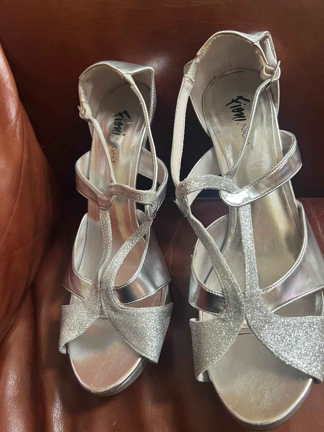 Fioni Night Silver Heels Size 11