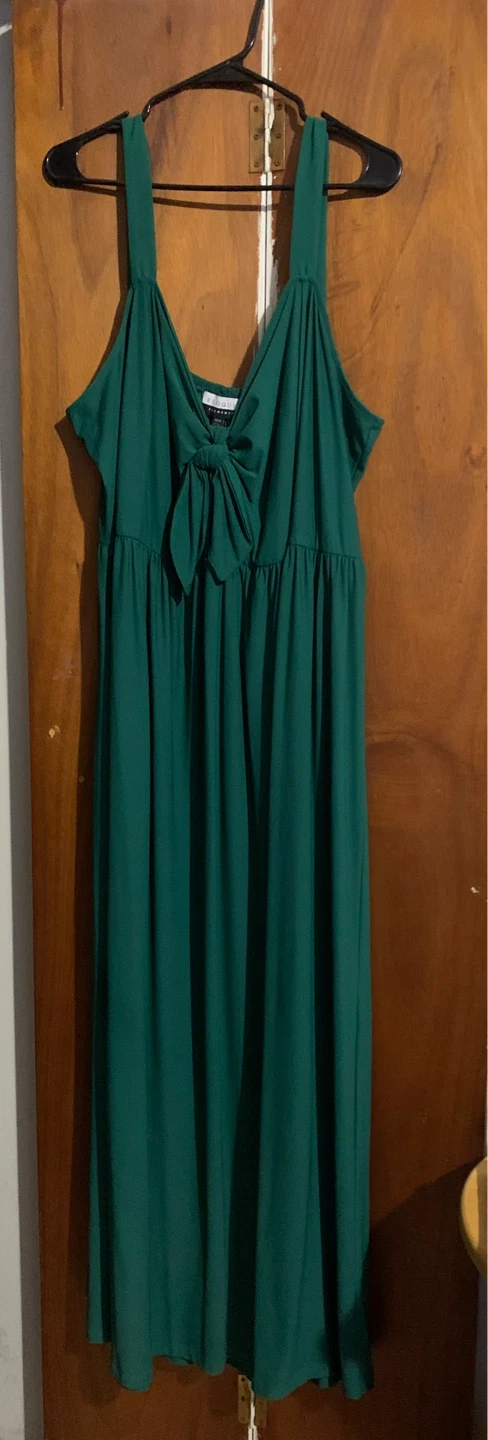Green Bow Front Maxi Dress