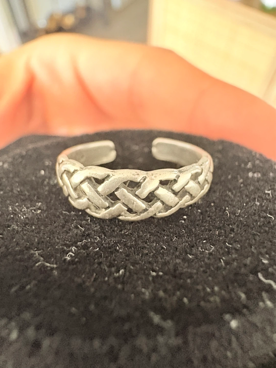 Braided Toe Ring Silver-Tone
