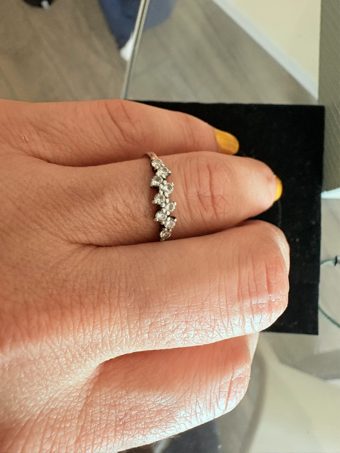 Silver Ring with White Stones
