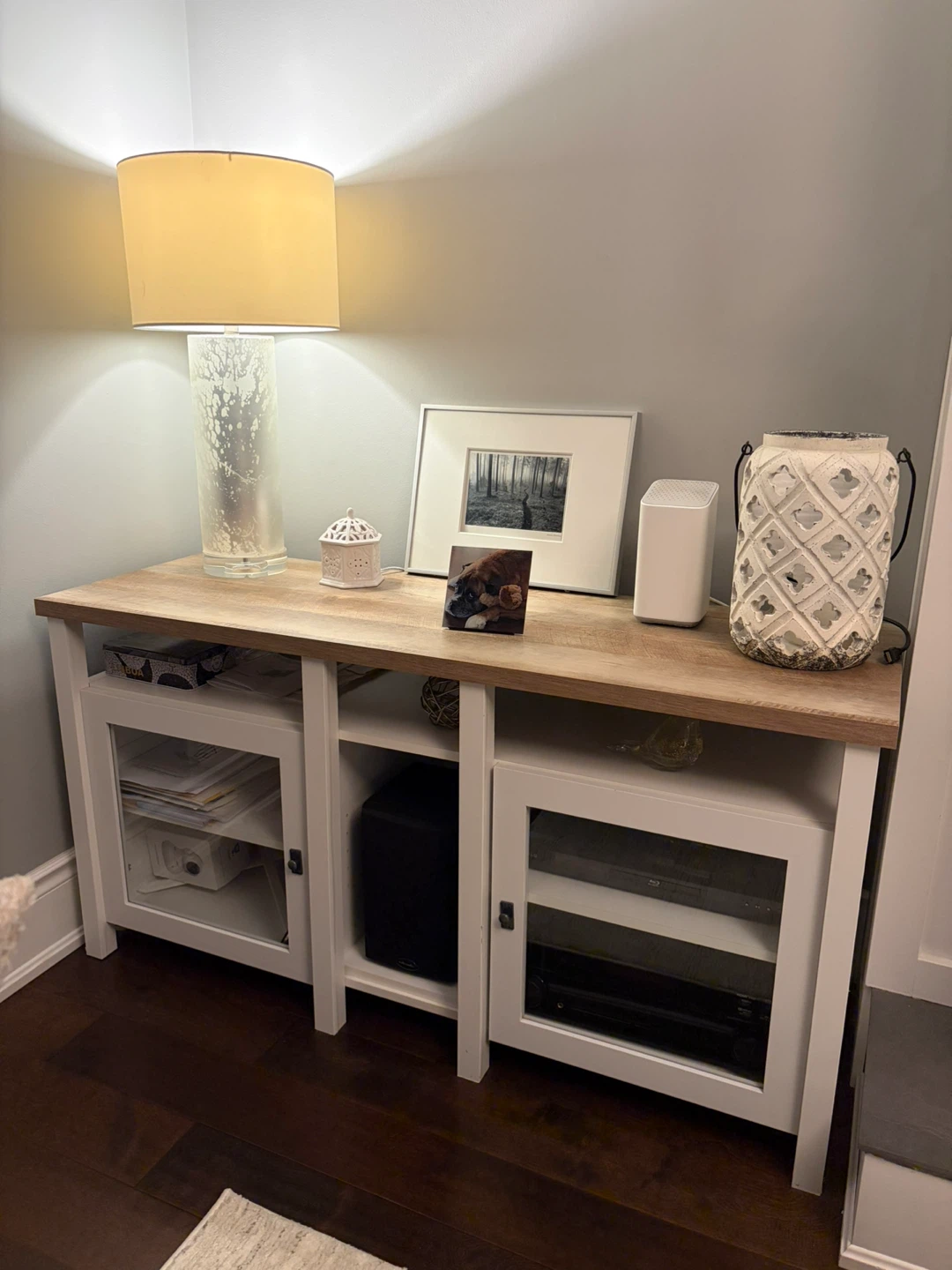 White and Wood Media Console - photo 2