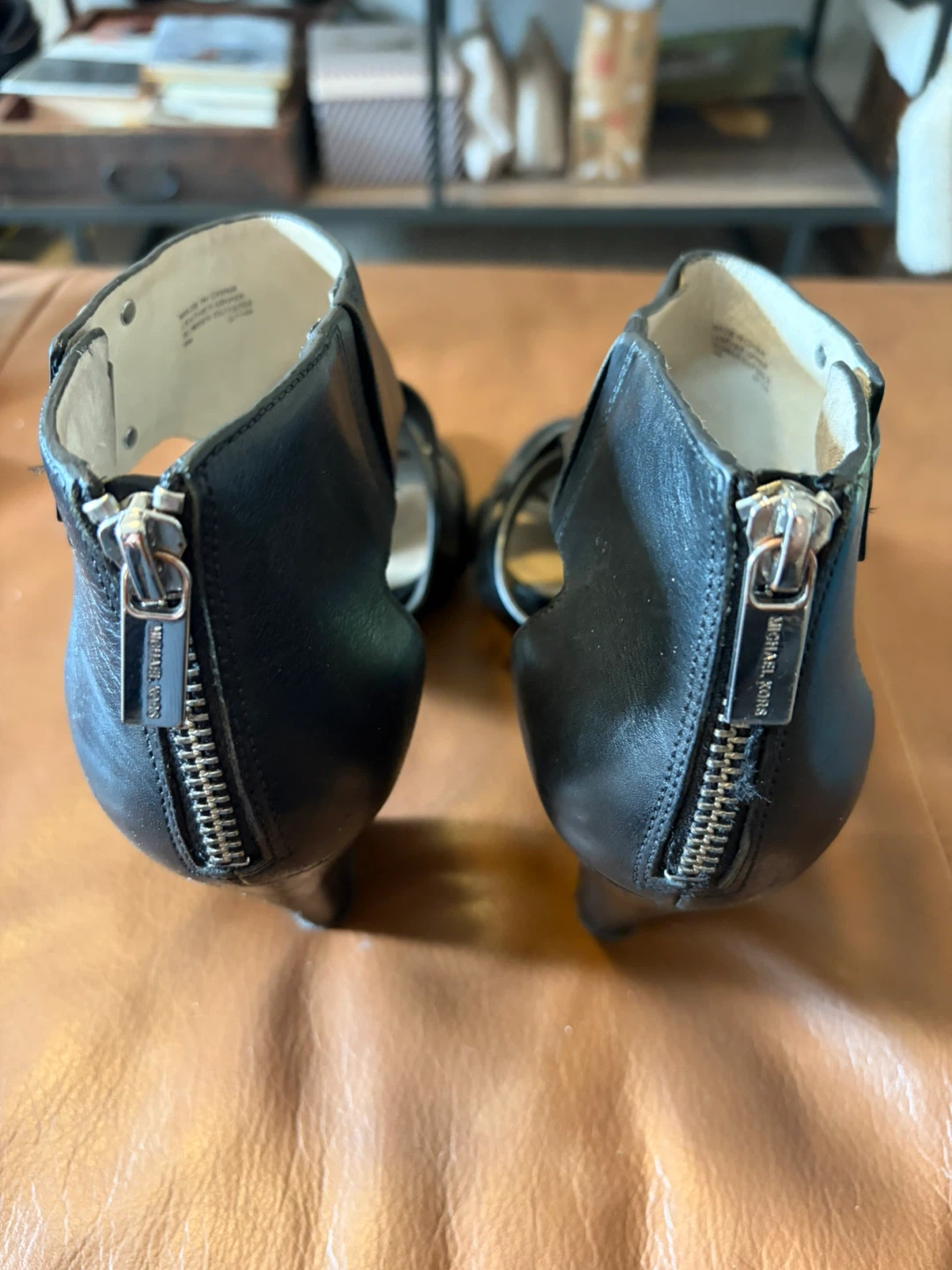 Michael Kors Black Leather Strappy Heels - Size 8 - photo 2
