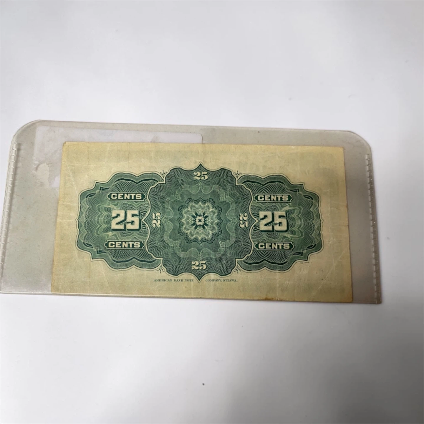 1900 Dominion of Canada 25 Cent Old bill - photo 2
