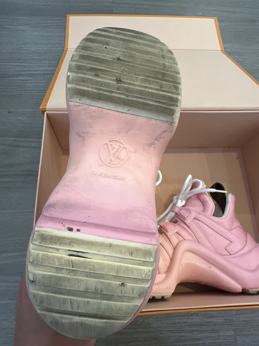 Louis Vuitton Pink & Yellow Gradient Sneakers - photo 2