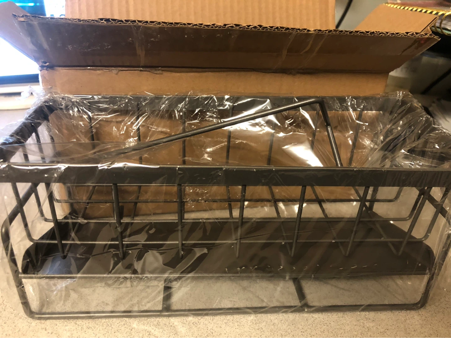 Grey Wire Storage Basket