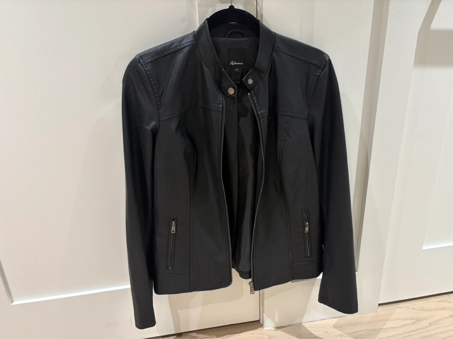 Reitmans Black Faux Leather Jacket - Small