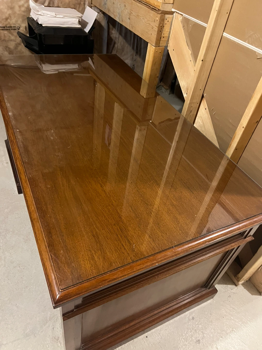 Solid Wood Dresser with Glass Top & desk - photo 5