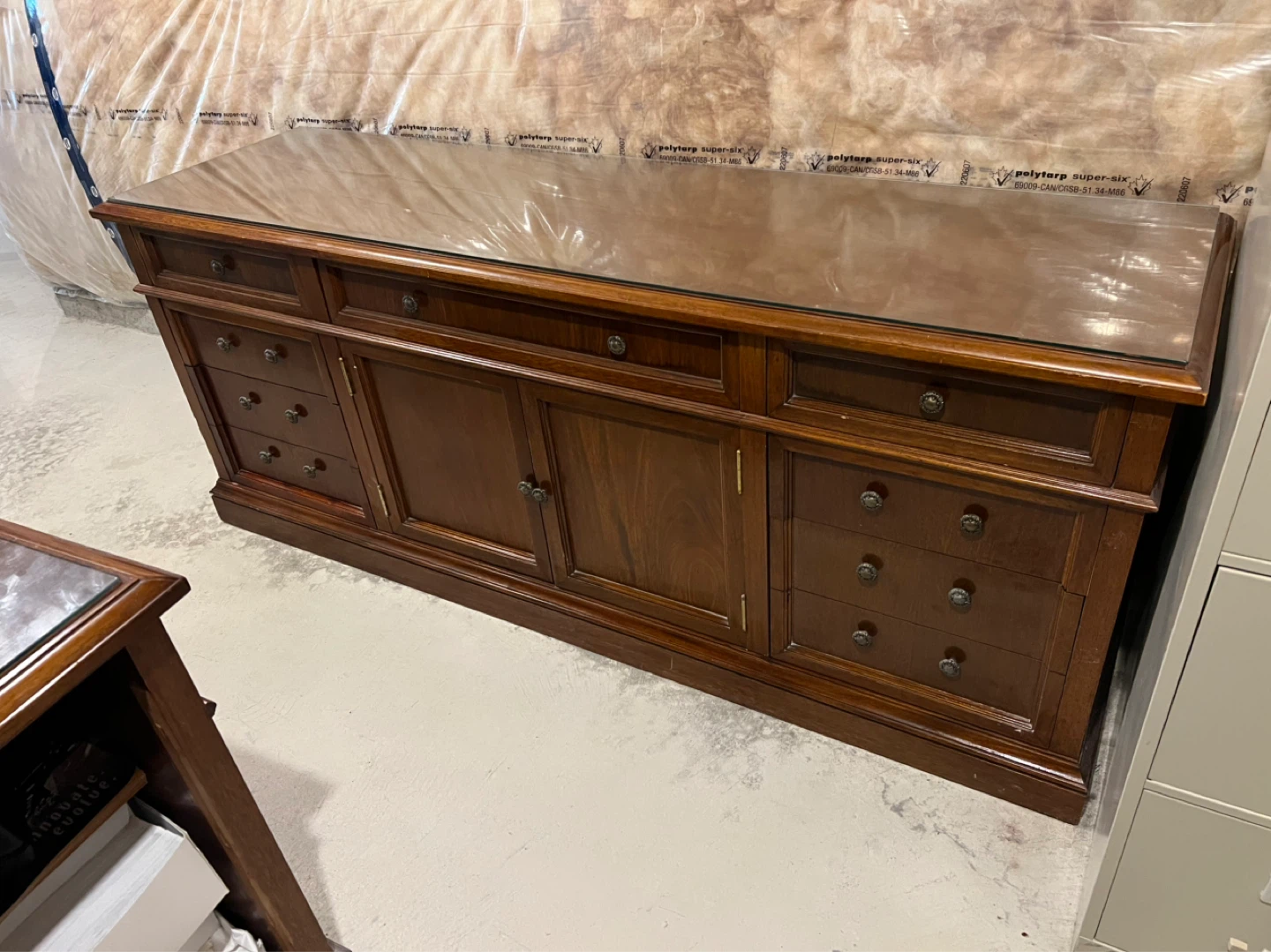 Solid Wood Dresser with Glass Top & desk - photo 2