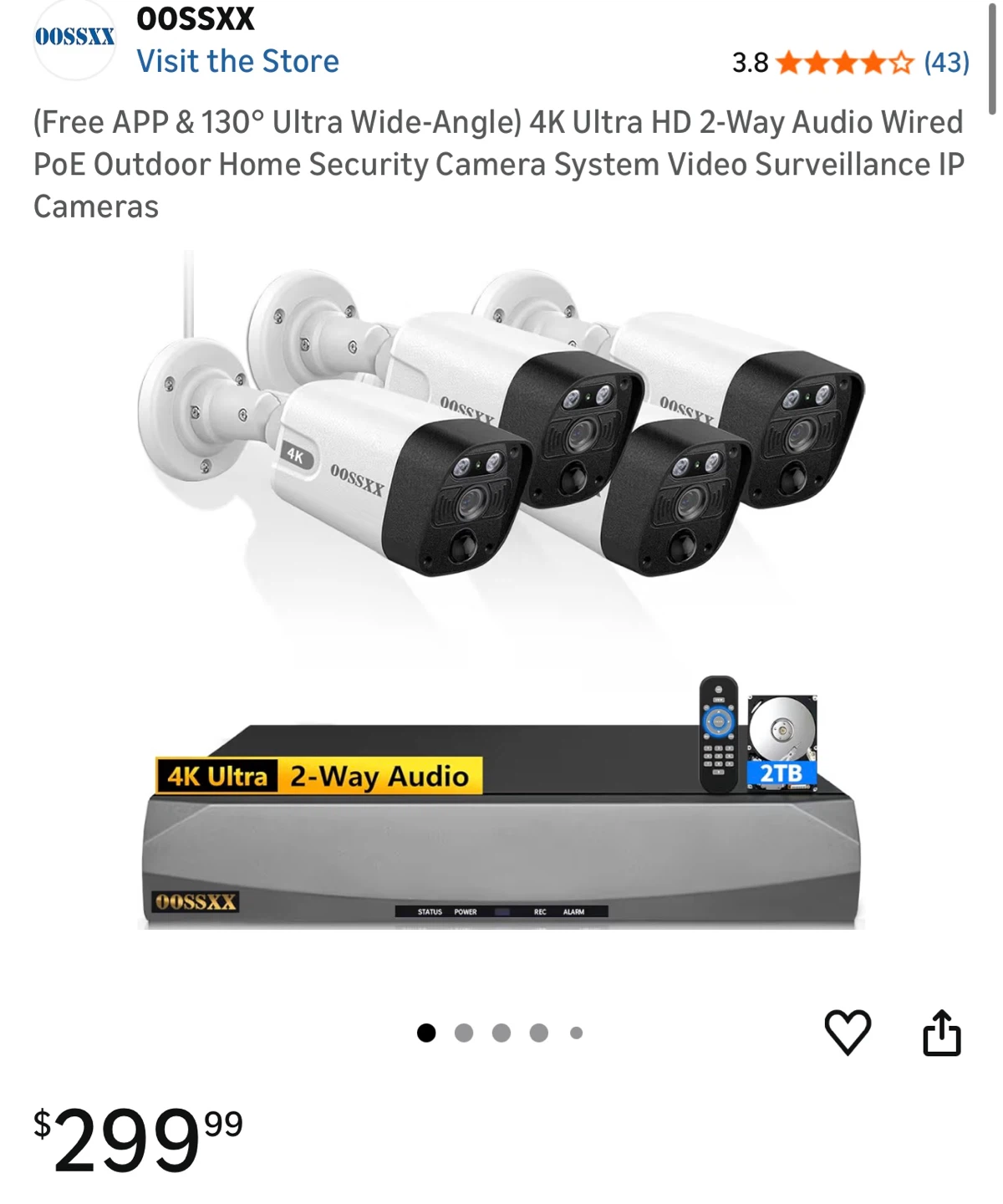 4K 4-Channel Home Security Camera System with 2-Way Audio - photo 2