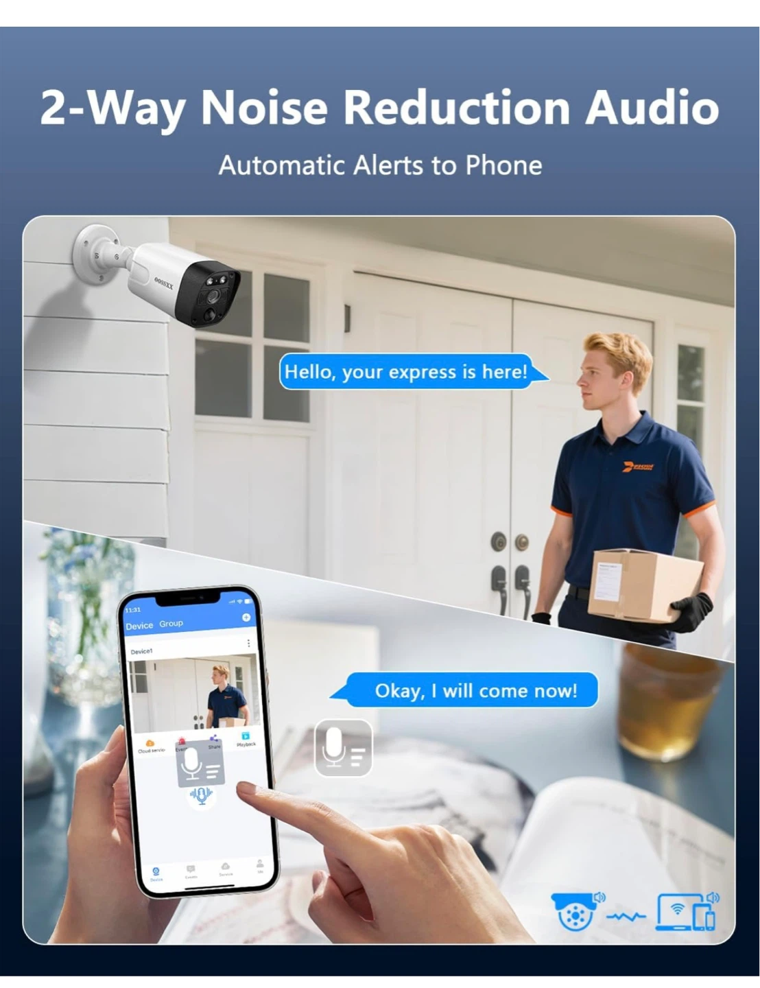 4K 4-Channel Home Security Camera System with 2-Way Audio - photo 3