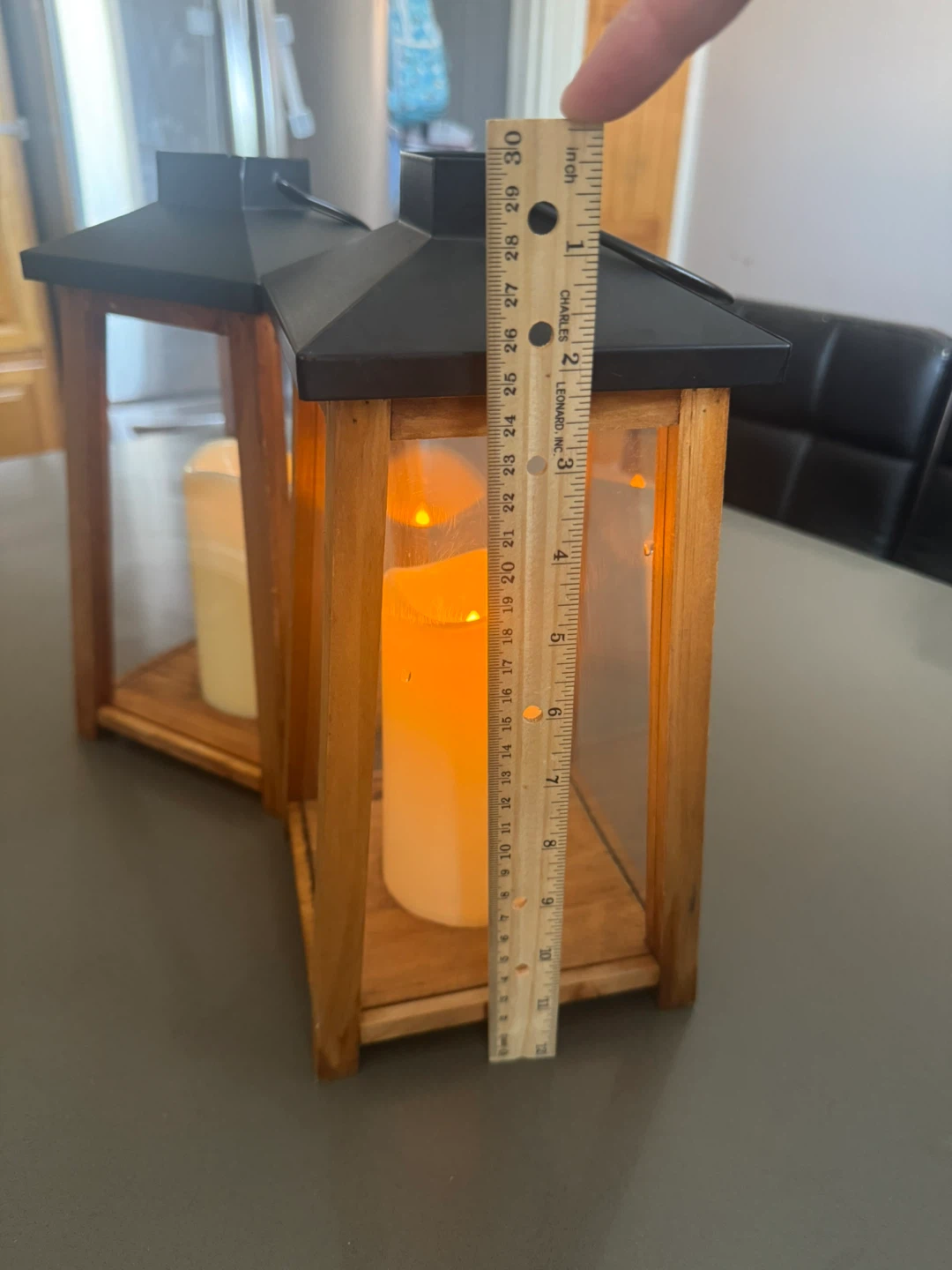 Set of 2 Rustic Wooden Lanterns with LED Candles - photo 5