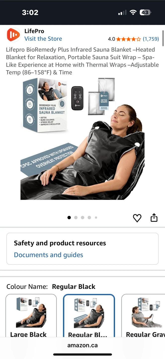 LifePro BioRemedy Plus Infrared Sauna Blanket