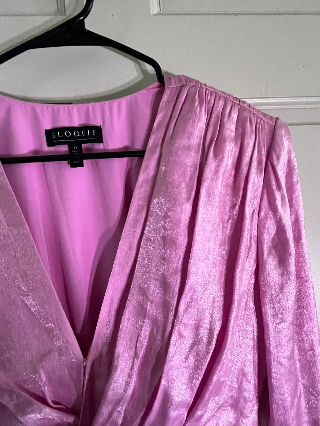 ELOQUII Pink Ruched Cutout Dress - size 14 - photo 5