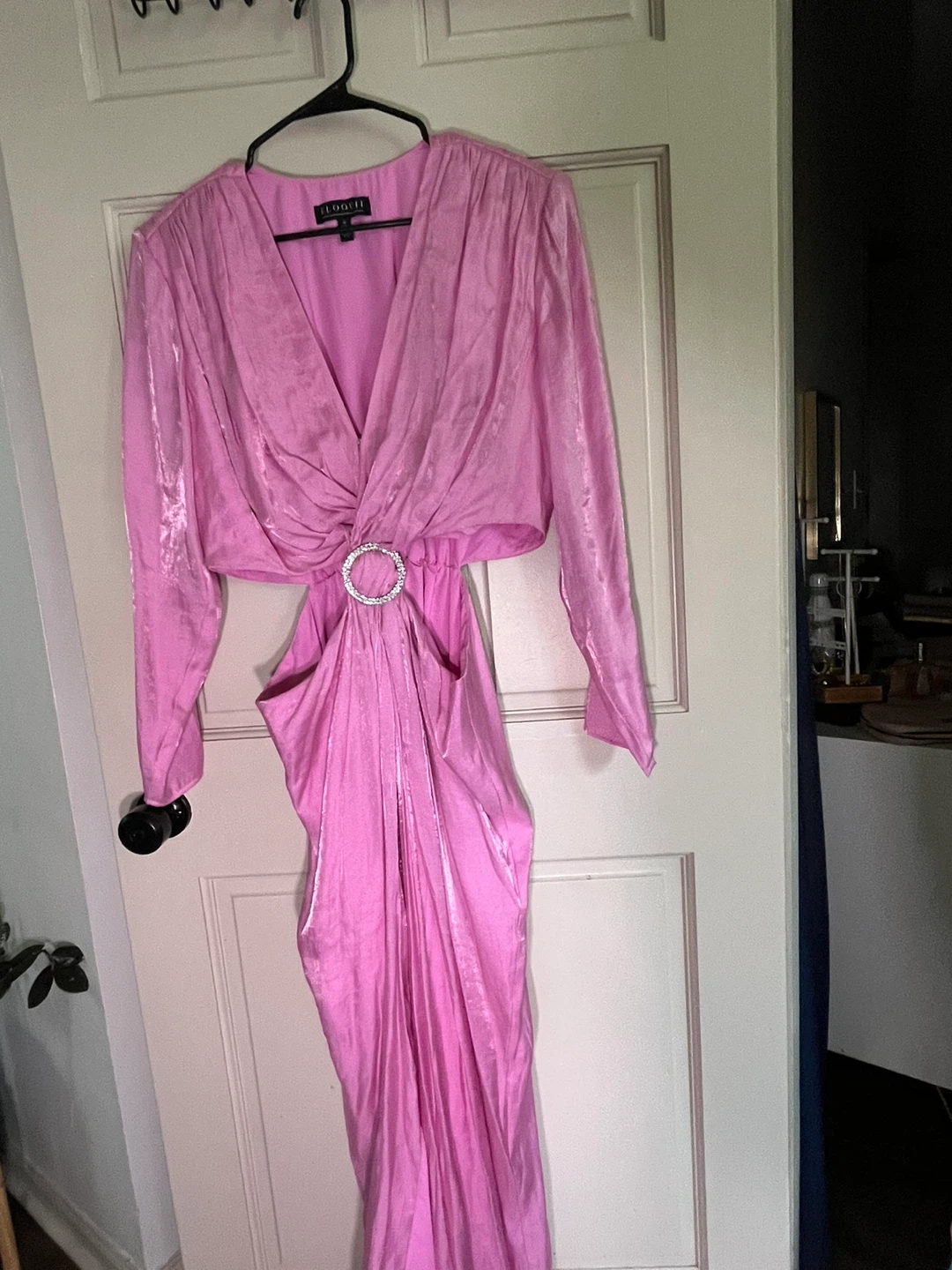 ELOQUII Pink Ruched Cutout Dress - size 14 - photo 2