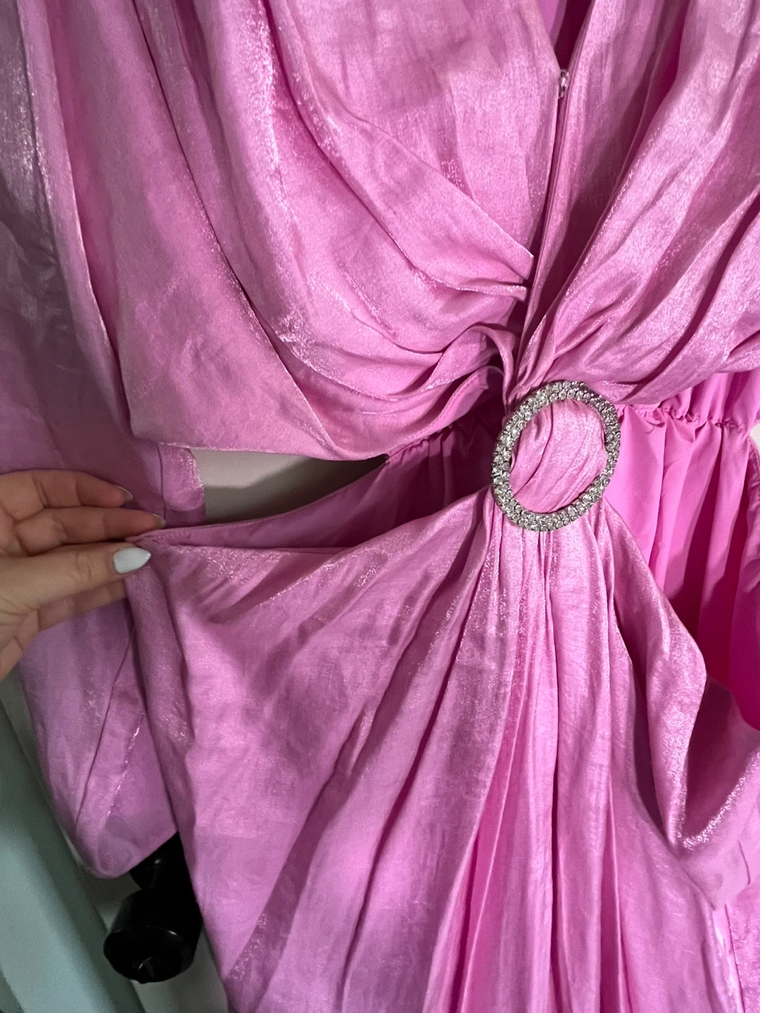 ELOQUII Pink Ruched Cutout Dress - size 14 - photo 3