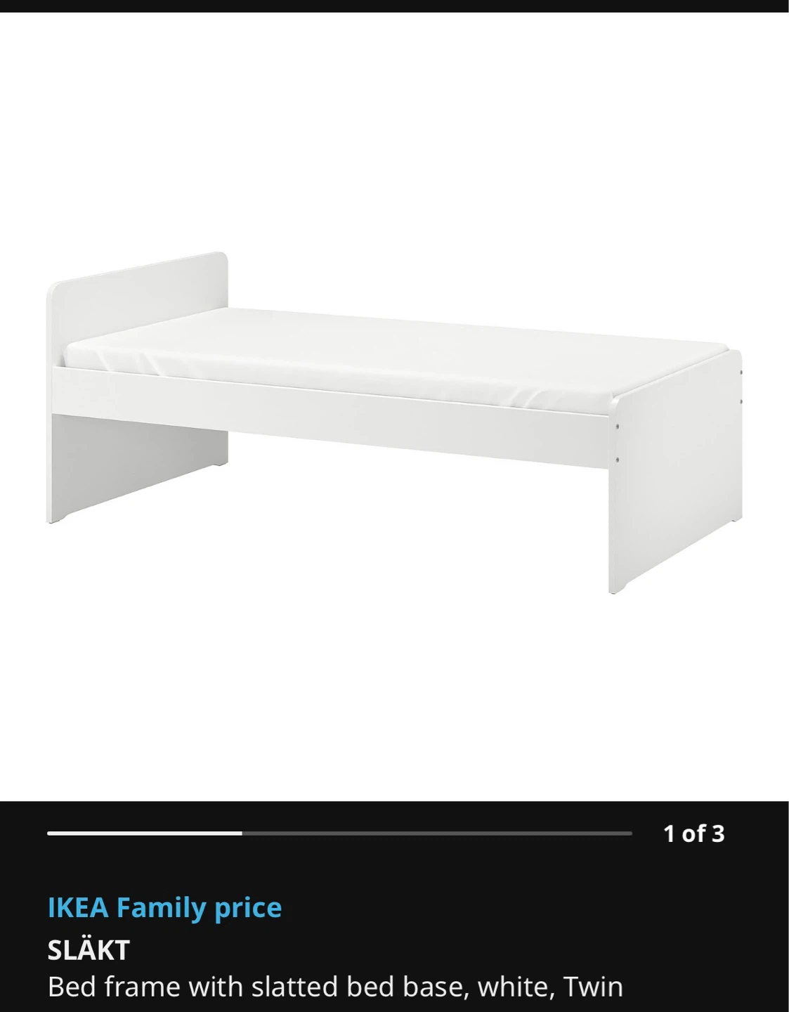 IKEA SLÄKT Bed Frame - Twin, White - photo 5
