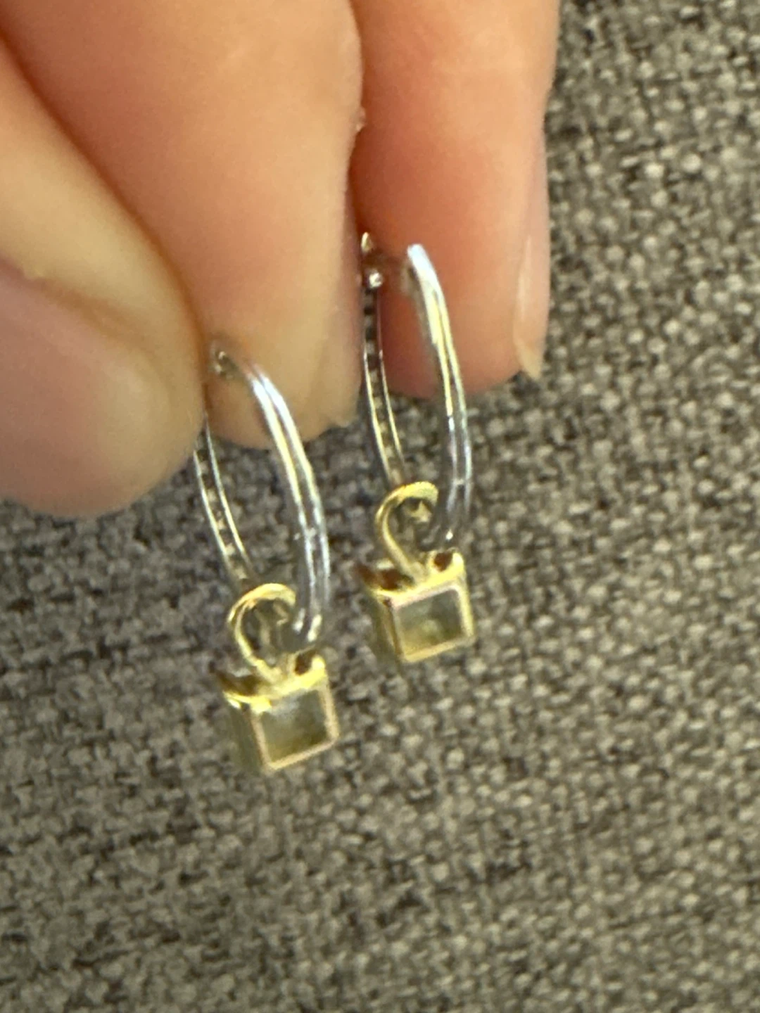18K Gold Natural Diamond Earrings w/ Natural Topaz Charms - photo 4