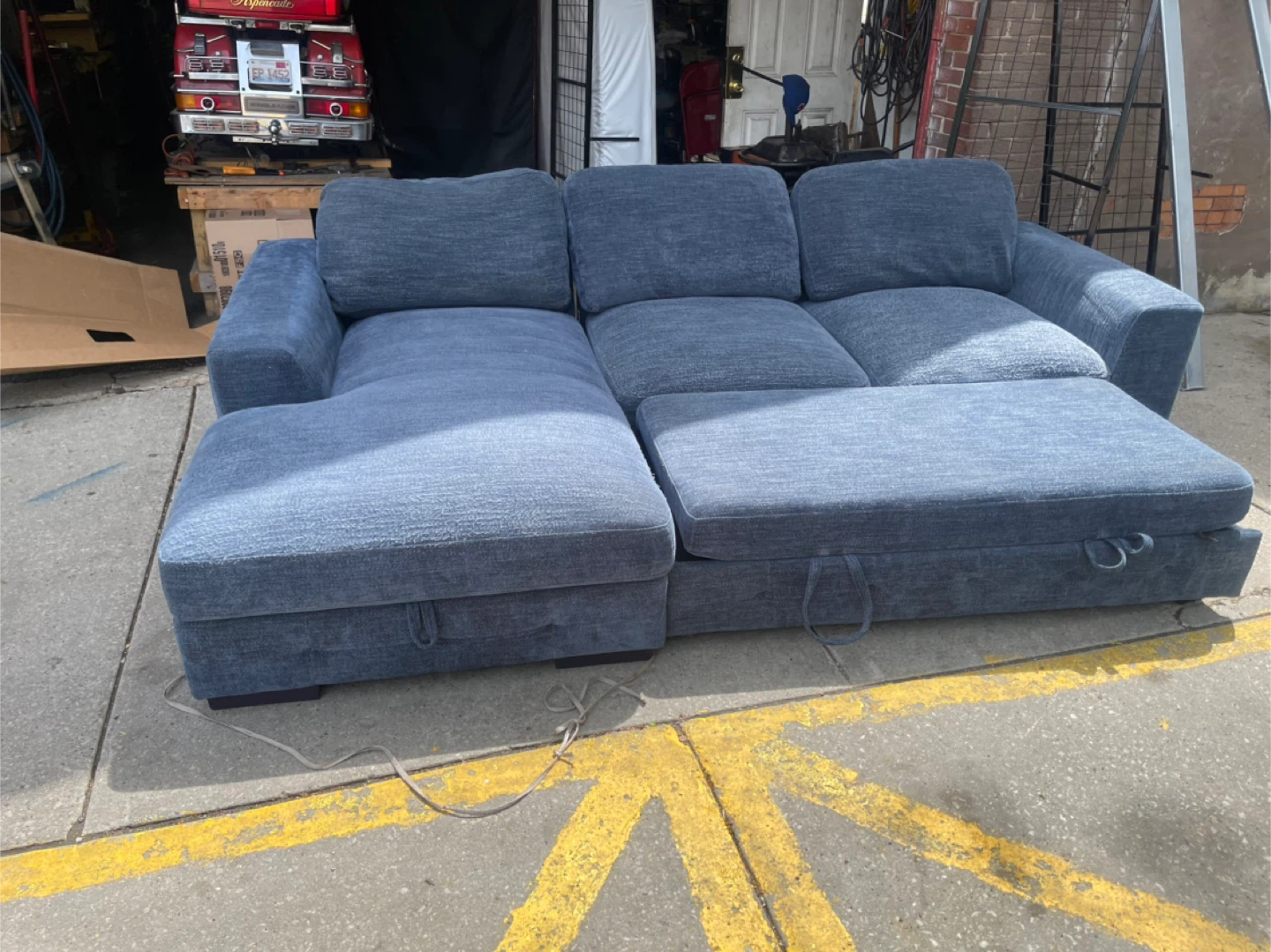 Blue Sectional Sofa with Storage - photo 2