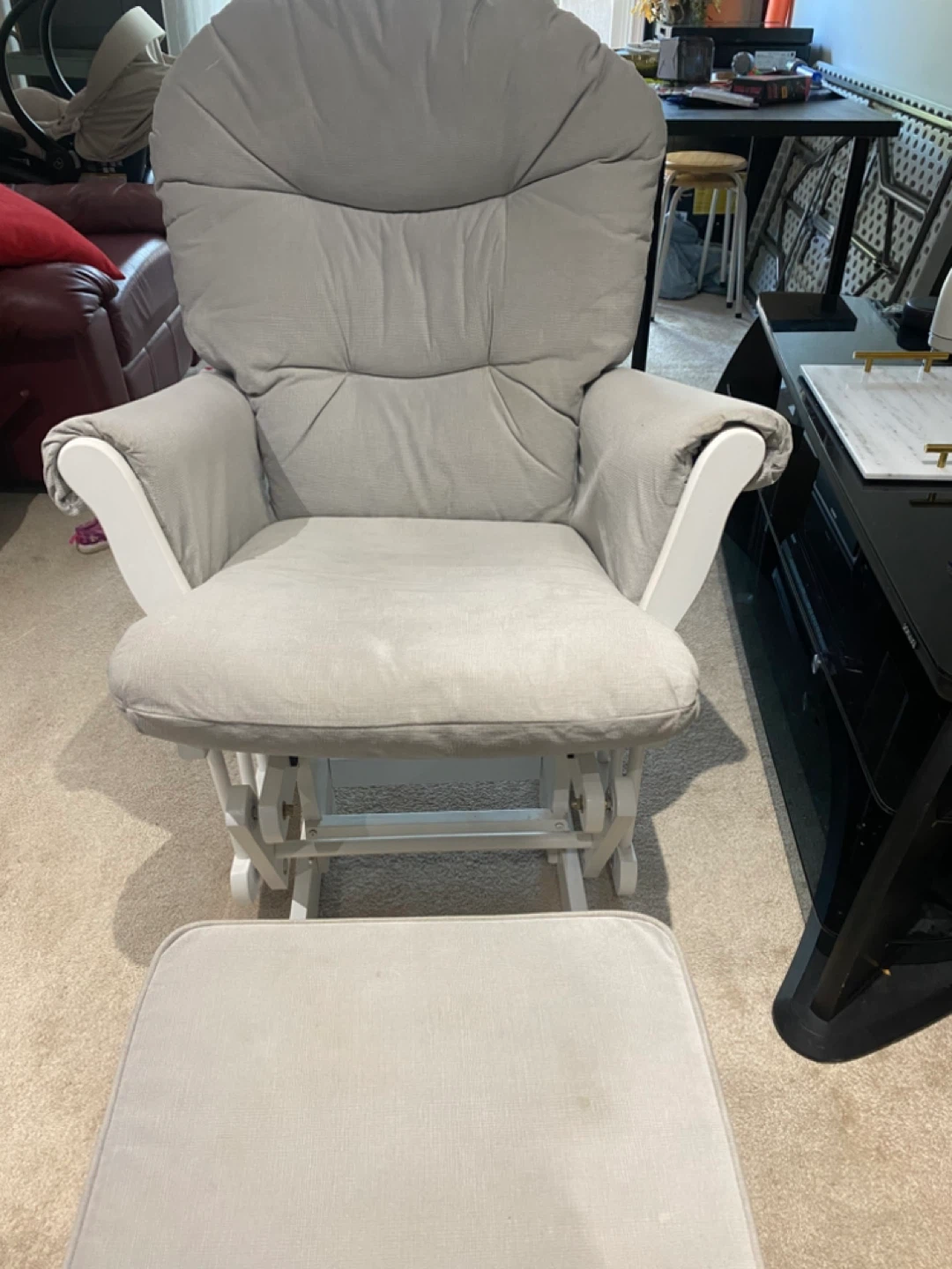 Grey Glider Chair and Ottoman Set - photo 2