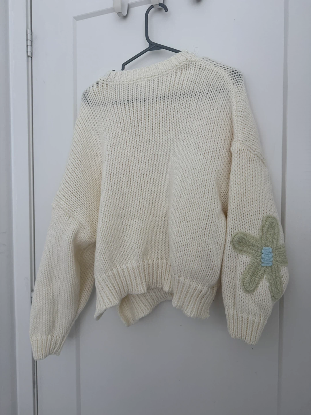 Cream Floral Knit Sweater - photo 2