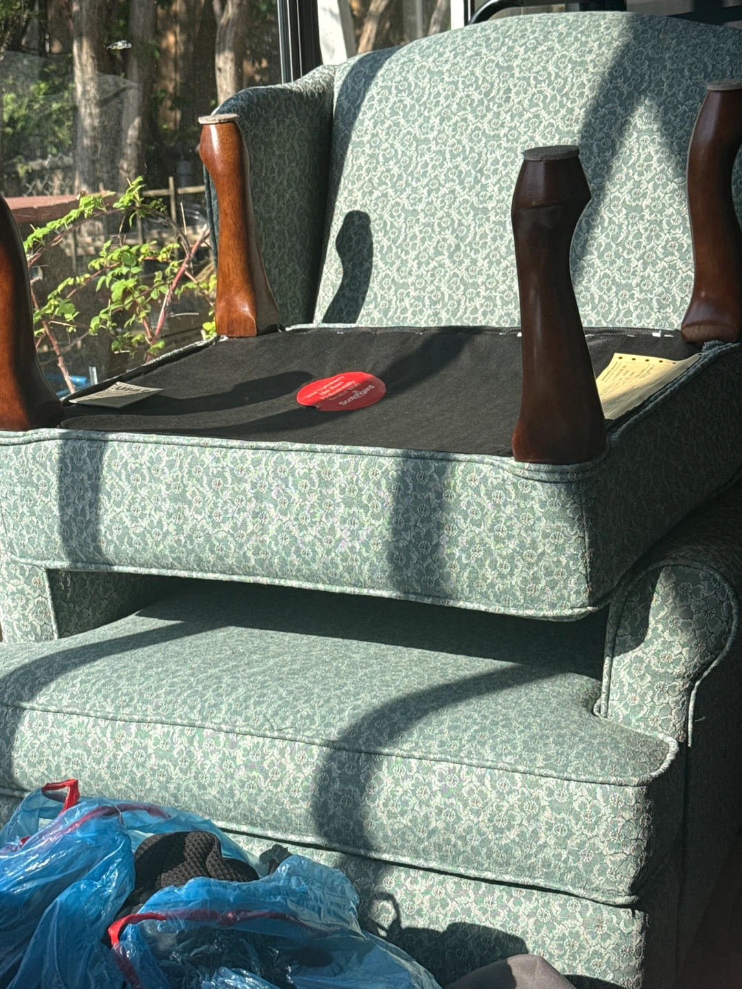Light Green Floral Armchair