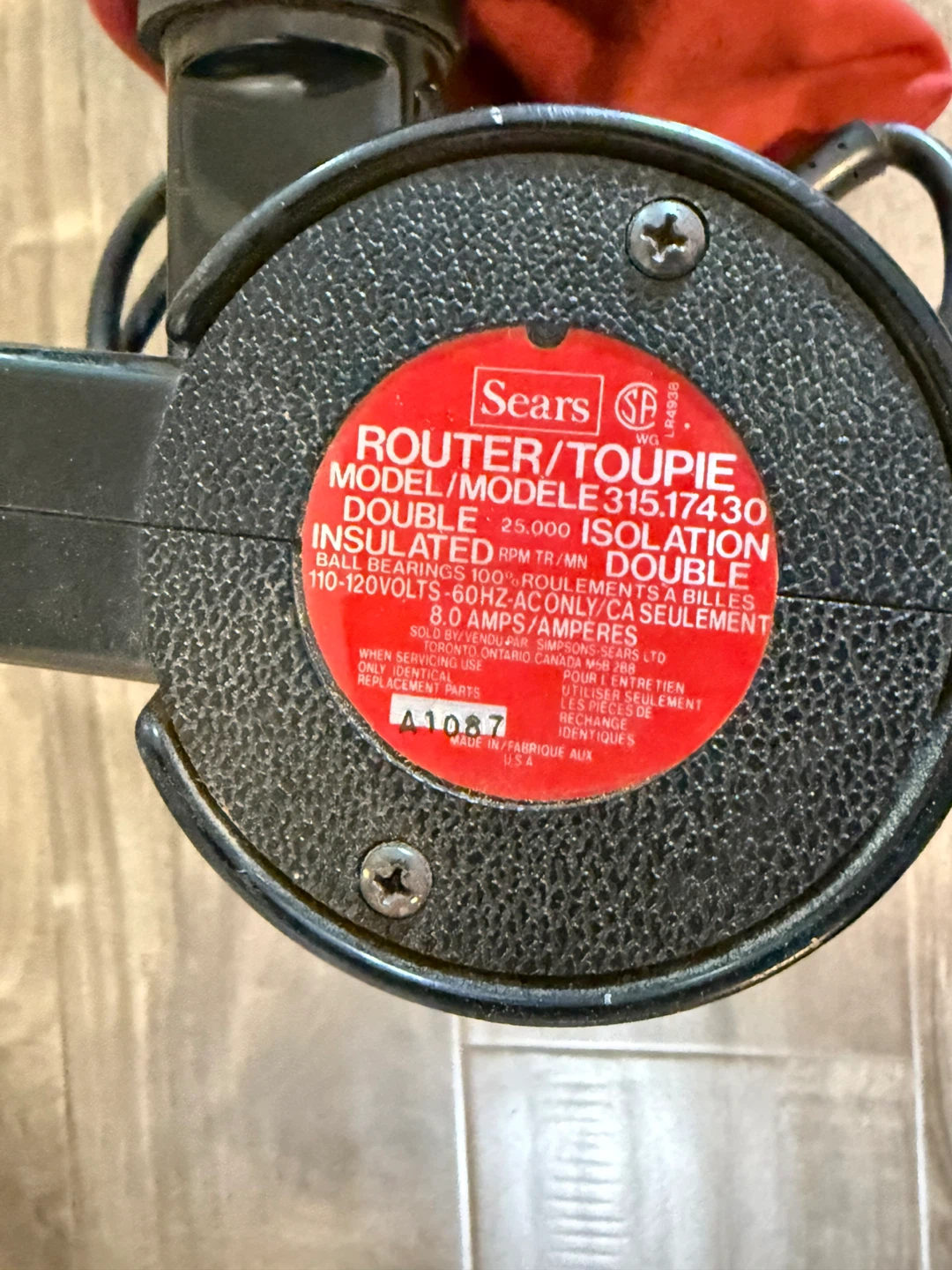 Sears Craftsman Router — Model 315.174.30 - photo 3