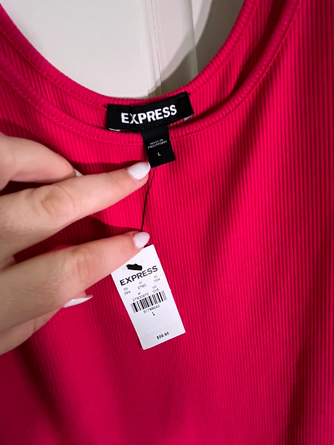 Express Pink Ribbed Tank Bodycon Dress size L - photo 3