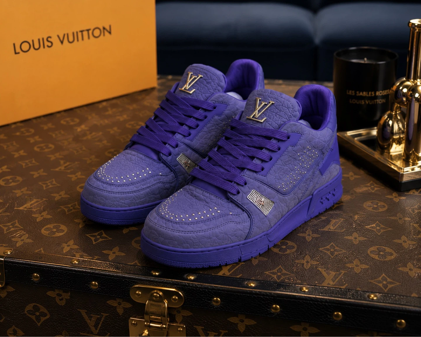 Louis Vuitton LV Trainer Sneakers - Purple Suede