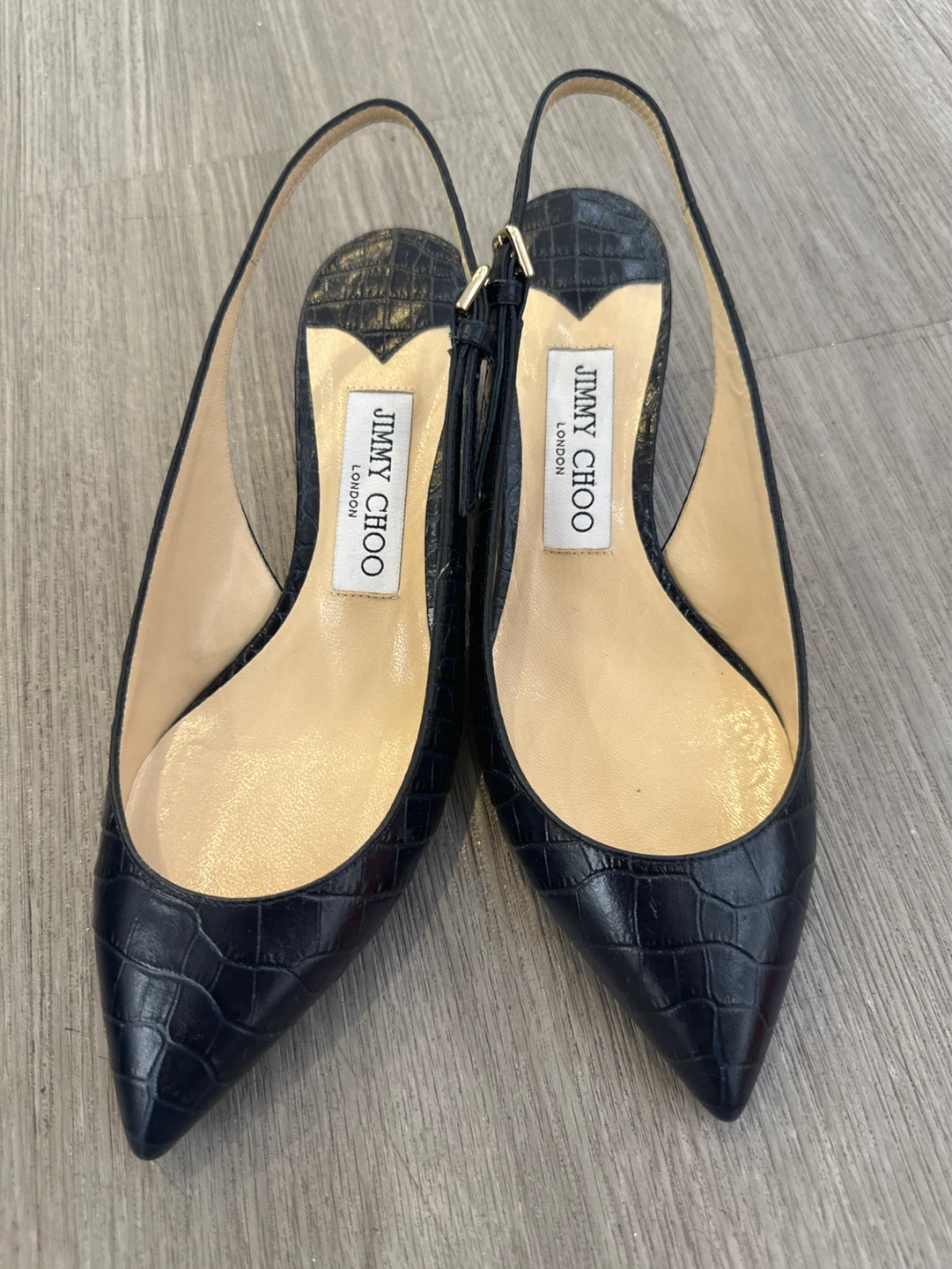 Jimmy Choo Slingback Pumps - Navy, Size 36