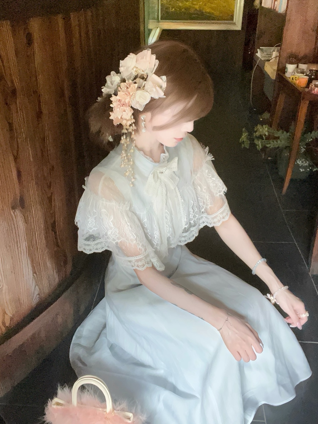 Women's Lace Cape Dress
