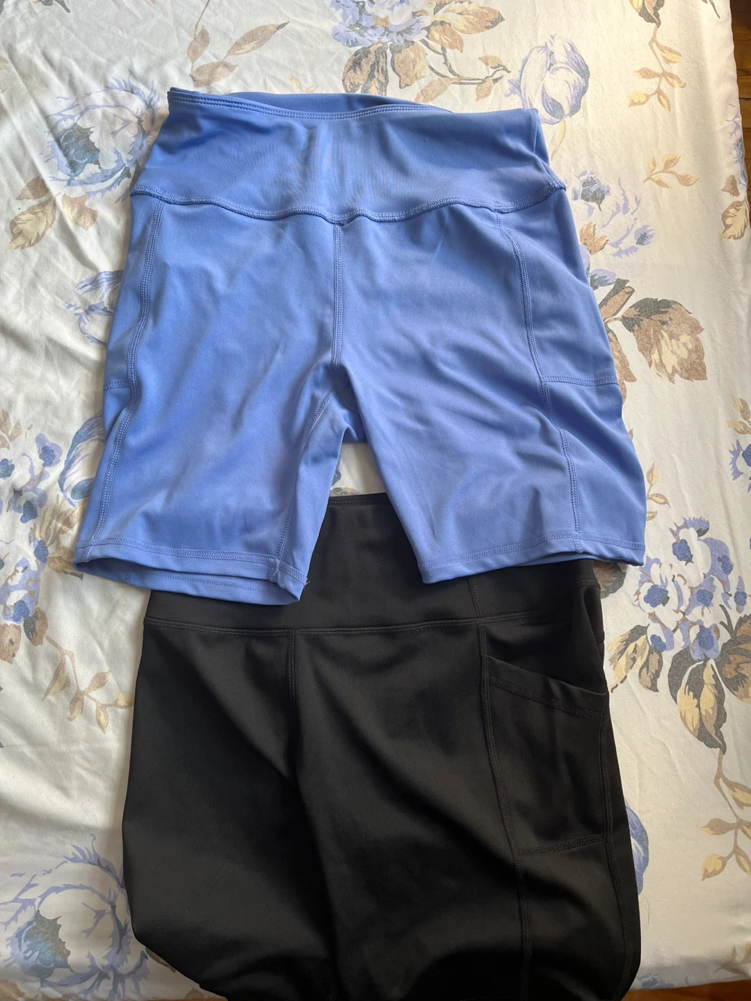 Women's Athletic Bike Shorts - Blue & Black