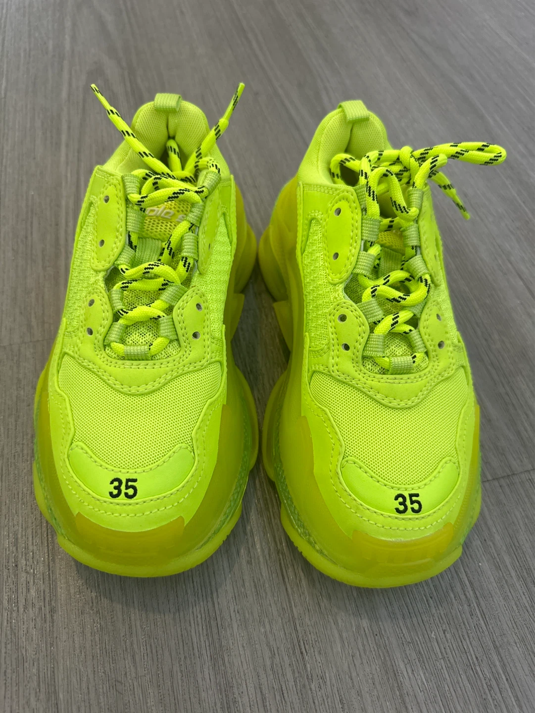 Balenciaga Triple S Neon Yellow Sneakers