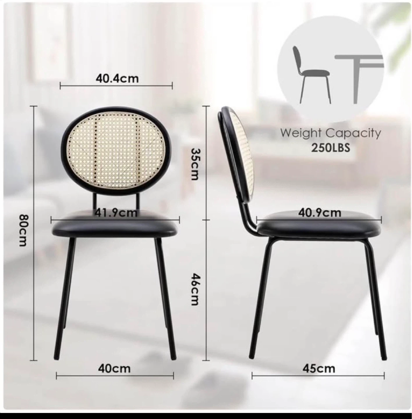 Farini Set of 2 Black Dining Chairs - photo 5