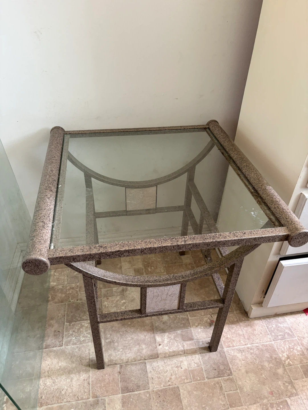 Glass top coffee table and two end tables - photo 2