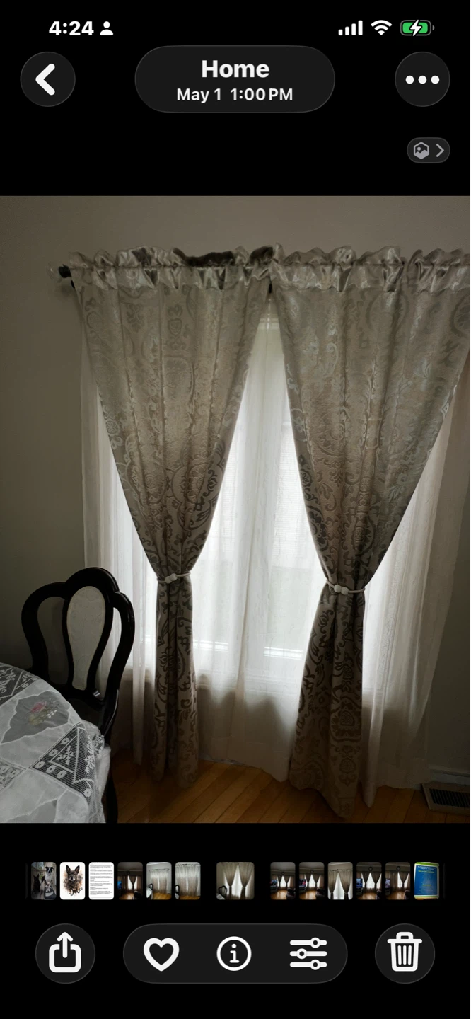 Curtains with Damask Pattern 8 pieces - photo 3