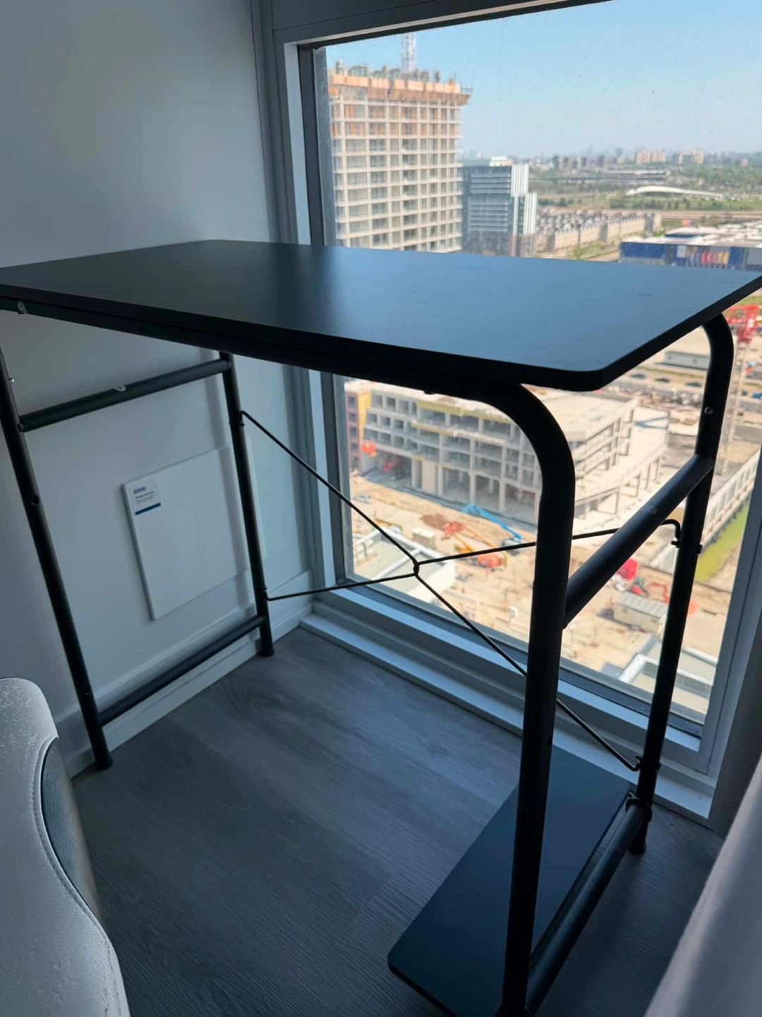 Black Metal & Wood Side Table