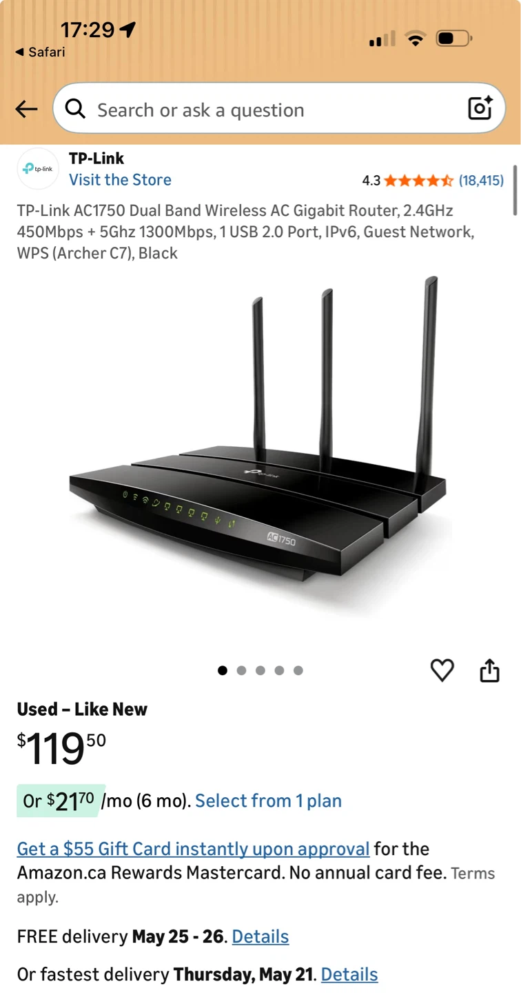 TP-Link Archer C7 AC1750 WiFi Router barely used - photo 3