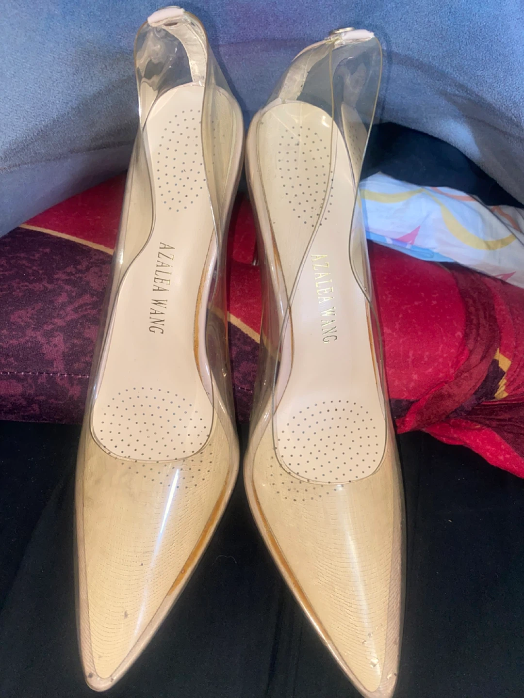 Azalea Wang Clear Slingback Heels