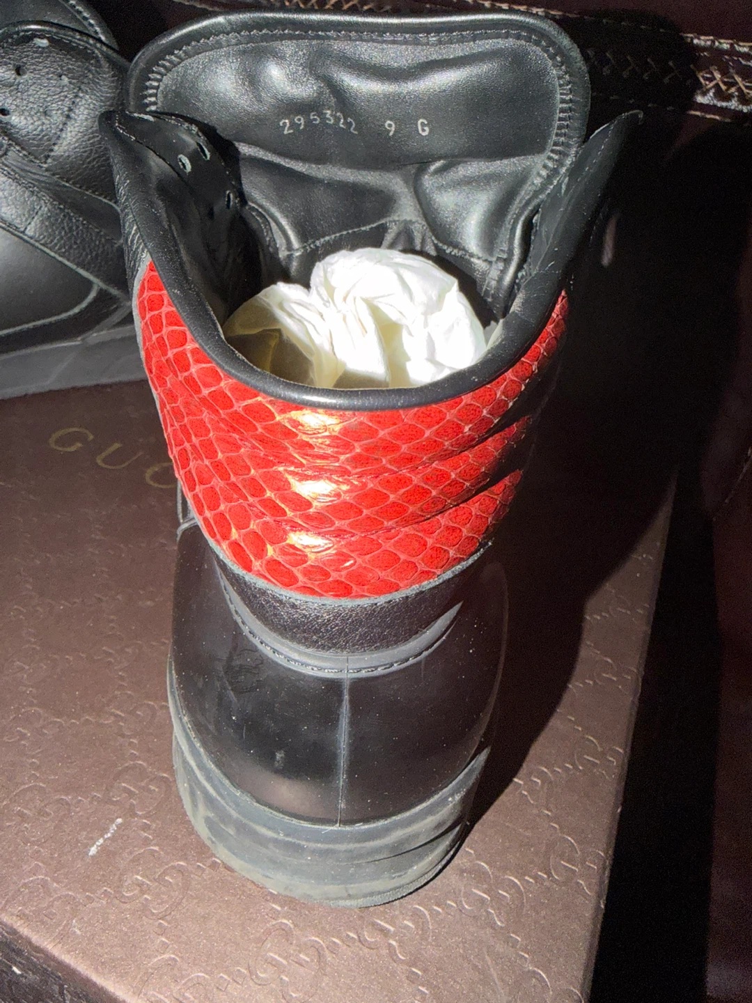 Gucci Black Leather High-Top Sneakers US 9.5 Men’s Used-Good - photo 5