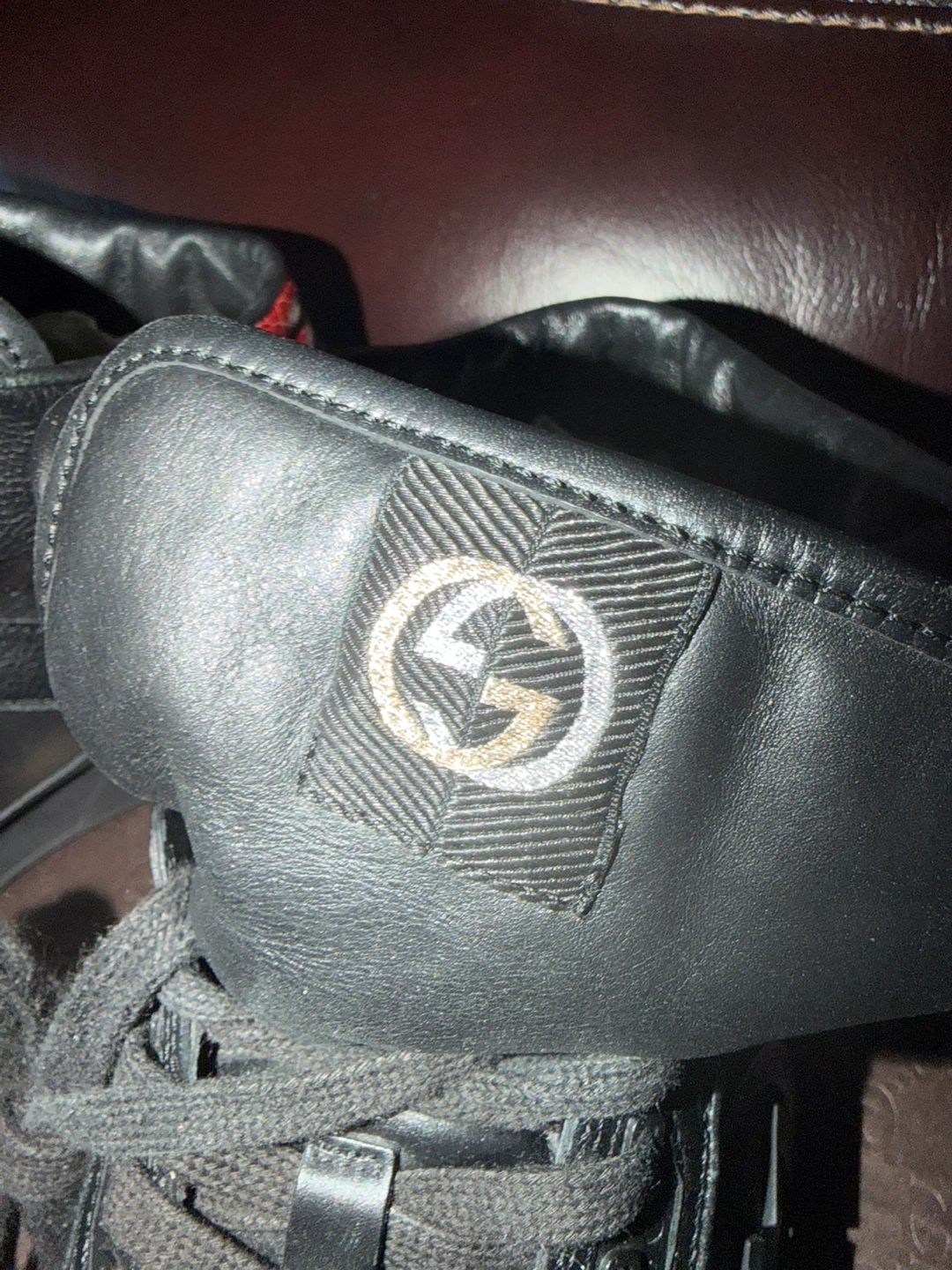Gucci Black Leather High-Top Sneakers US 9.5 Men’s Used-Good - photo 4