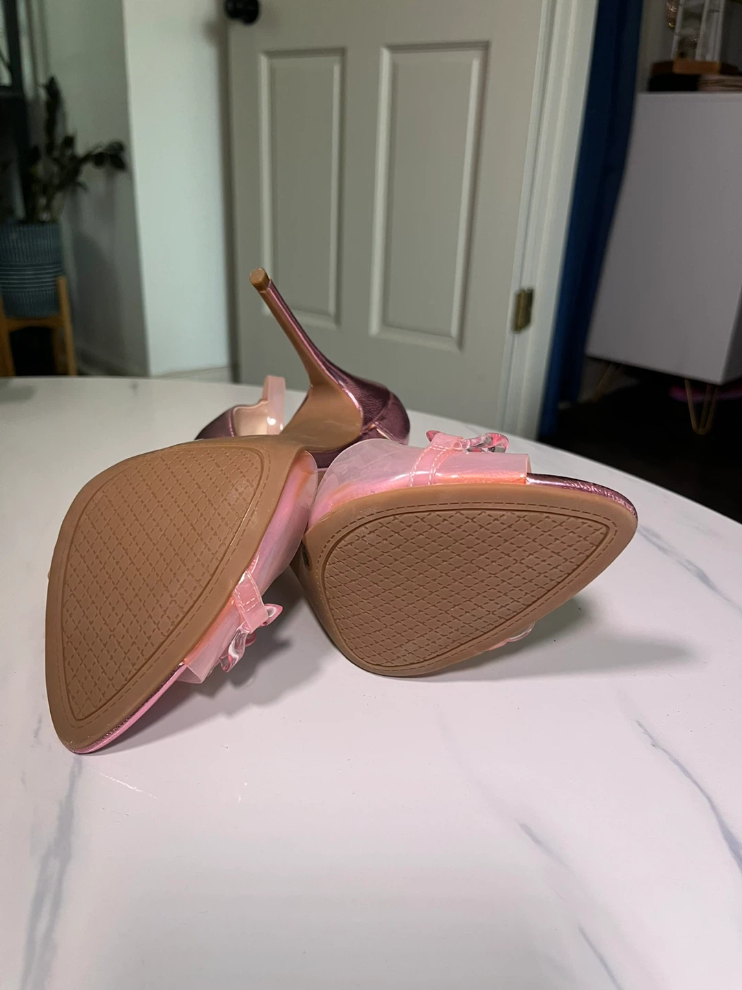 Jessica Simpson Pink Metallic & Gel Heels -Sz 7.5 - photo 3