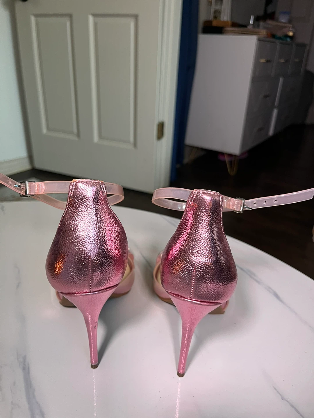 Jessica Simpson Pink Metallic & Gel Heels -Sz 7.5 - photo 2