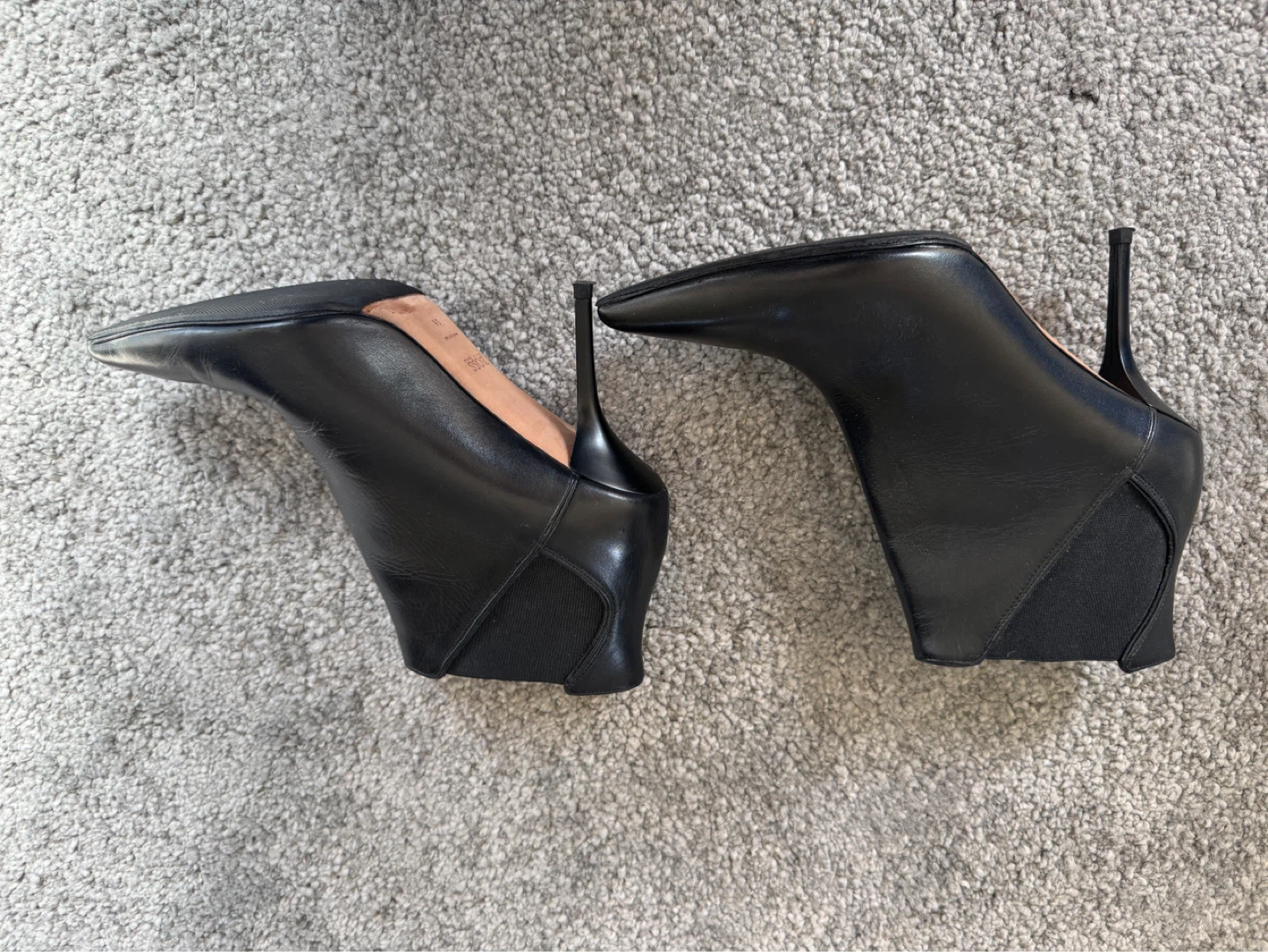 BOSS Black Leather Wedge Heels Size 36