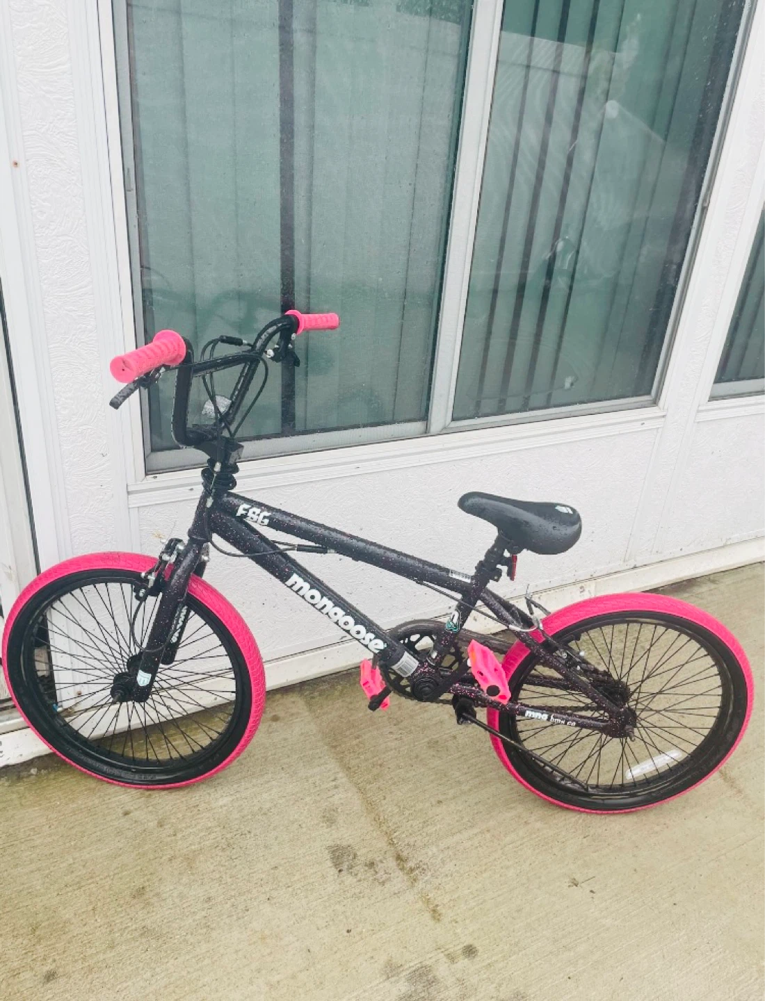 Mongoose BMX Bike - Black with Pink Accents