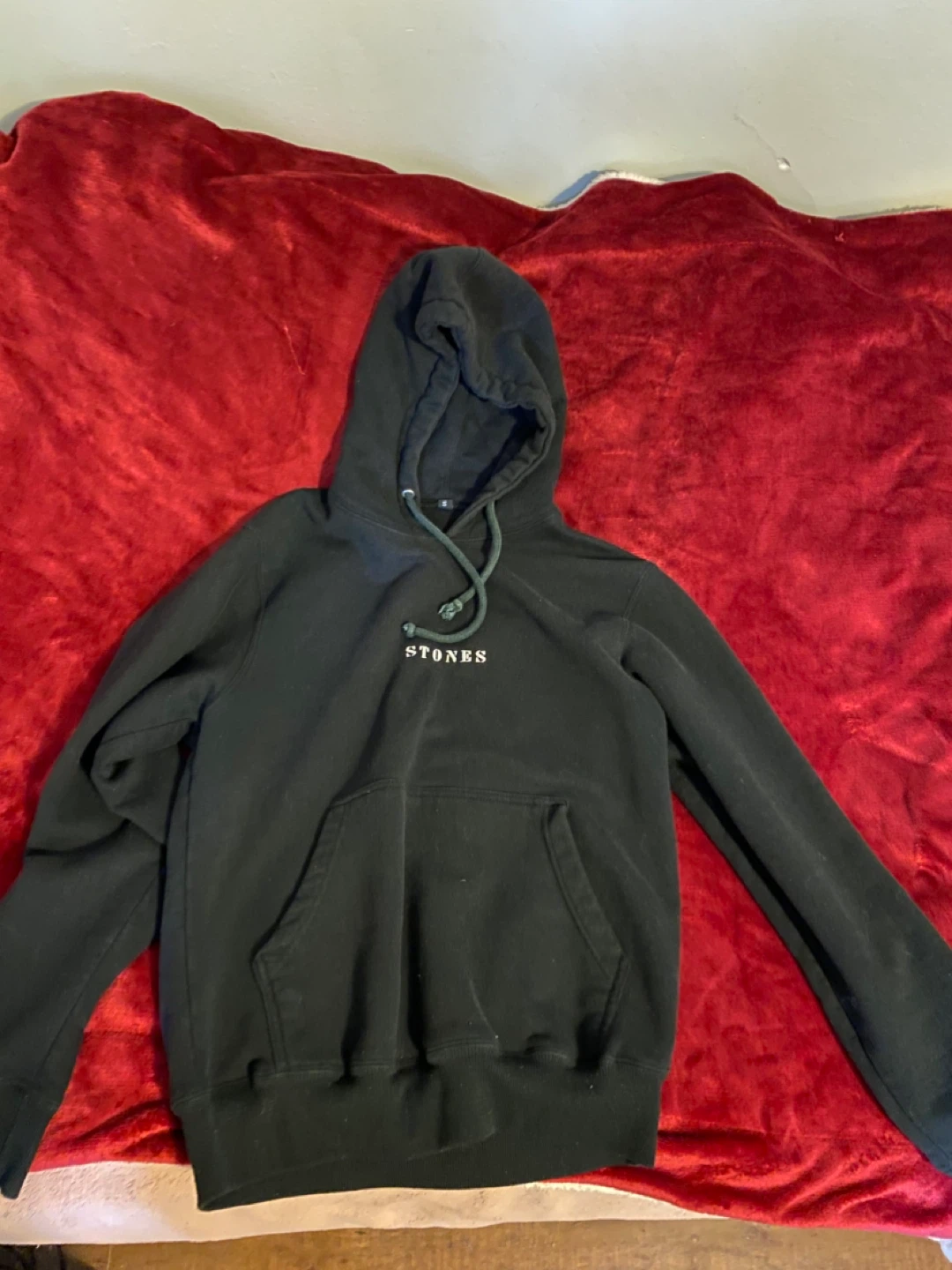 STONES Black Hoodie Size S